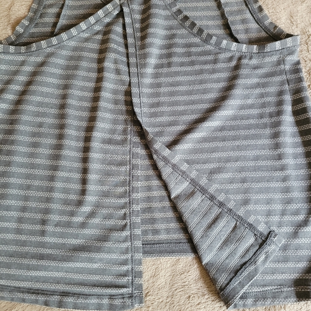 ZYIA Gray Striped Open-Back Tank - Picture 8 of 9